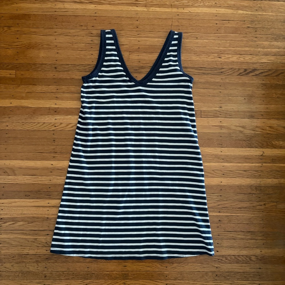 Everlane Navy and White Striped tank dress